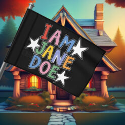 I Am Jane Doe Colorful Retro Graphic Flag