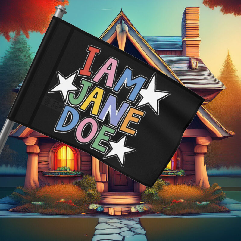 I Am Jane Doe Colorful Retro Graphic Flag