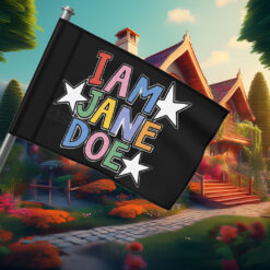 I Am Jane Doe Colorful Retro Graphic Flag