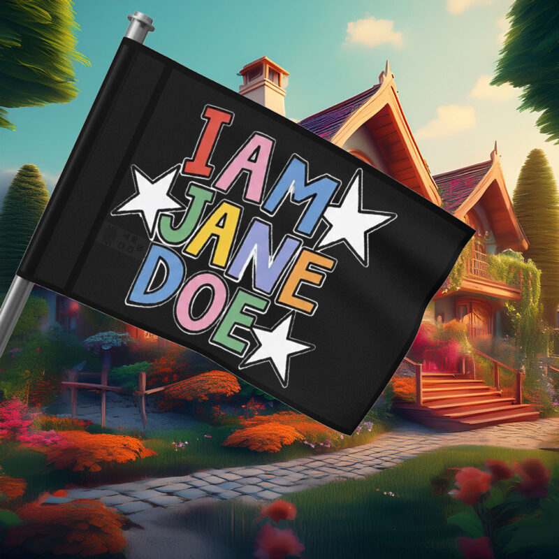 I Am Jane Doe Colorful Retro Graphic Flag
