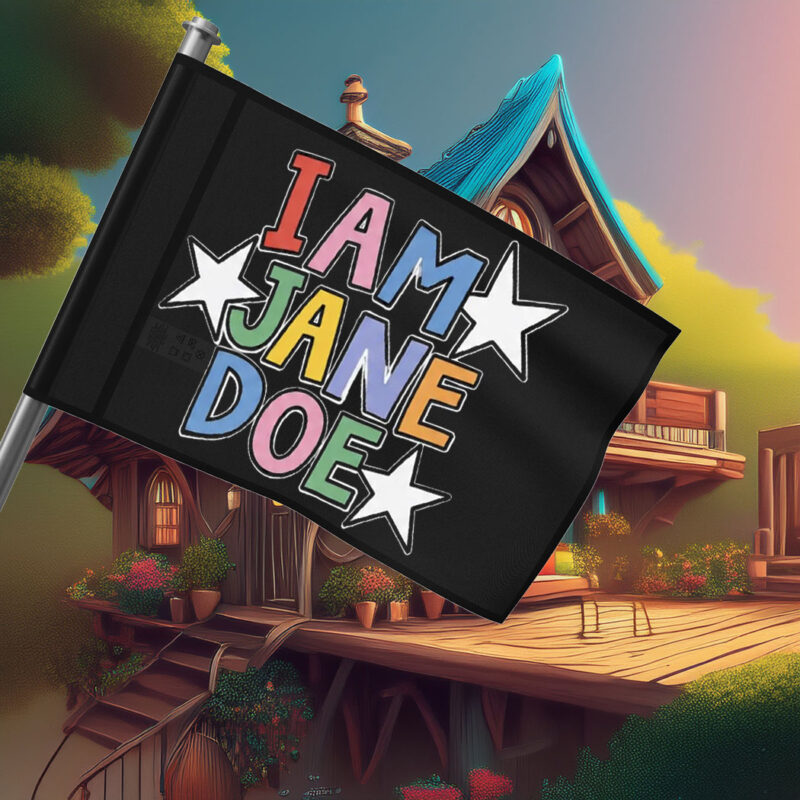 I Am Jane Doe Colorful Retro Graphic Flag