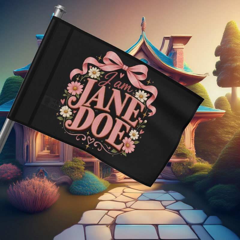 I Am Jane Doe Floral Retro Flag