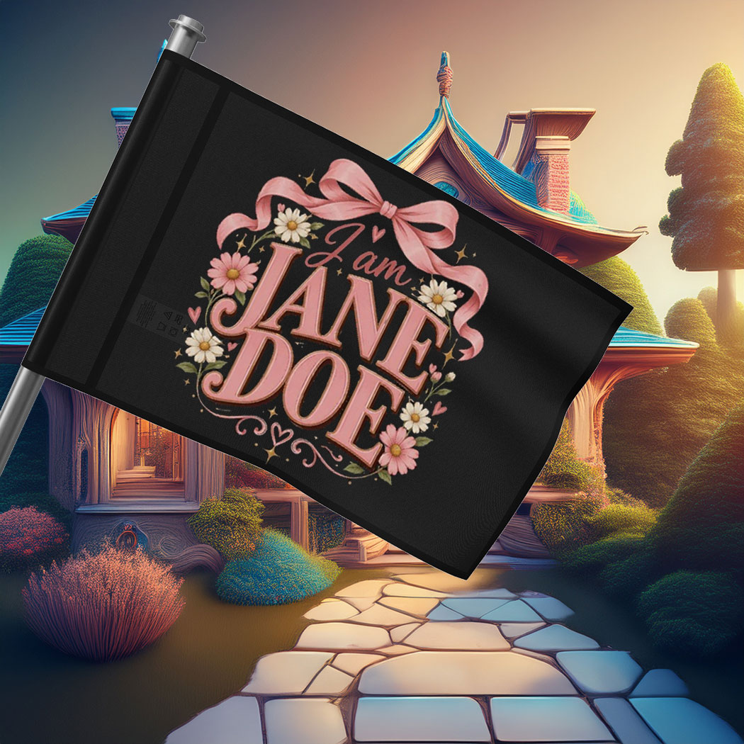 I Am Jane Doe Floral Retro Flag