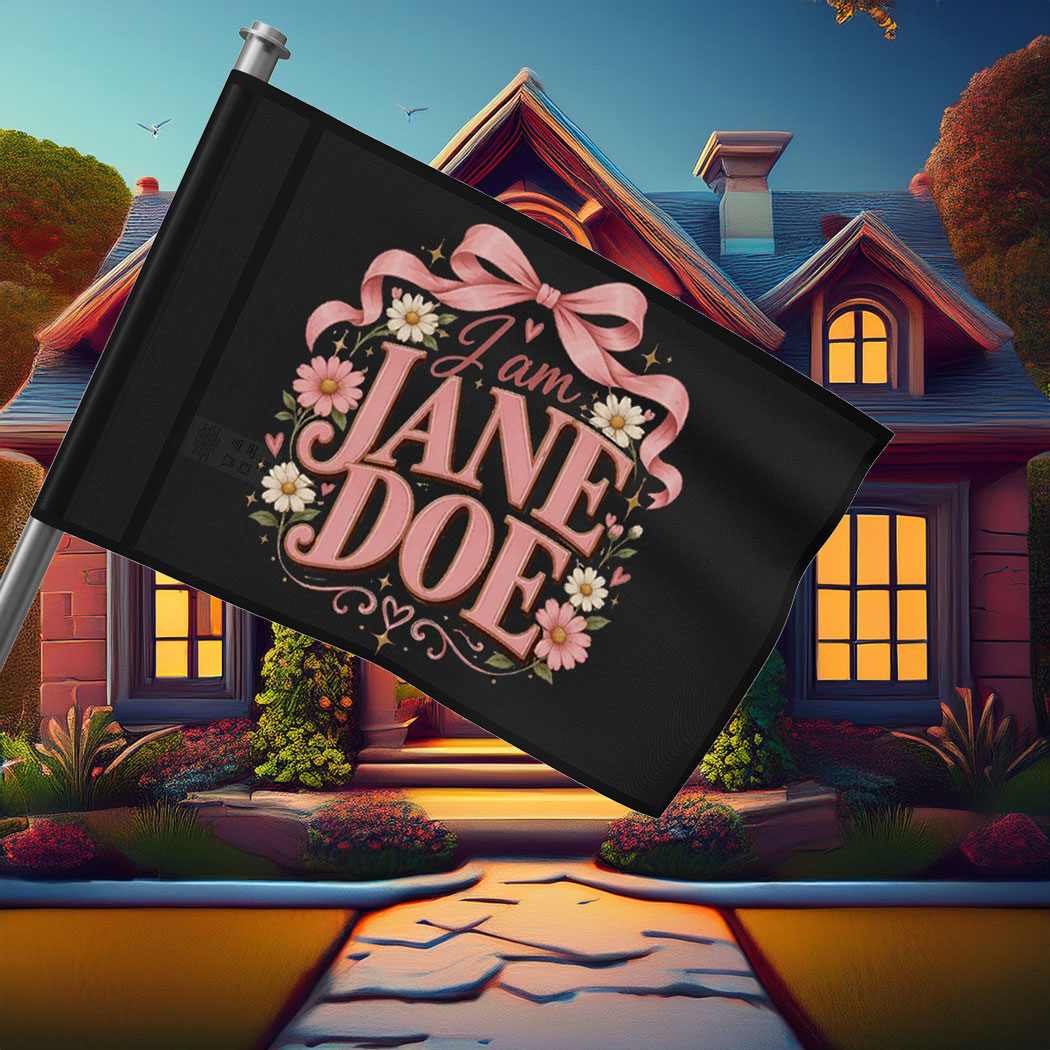 I Am Jane Doe Floral Retro Flag