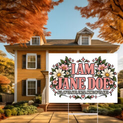 I Am Jane Doe Floral Women Support Yard Sign
