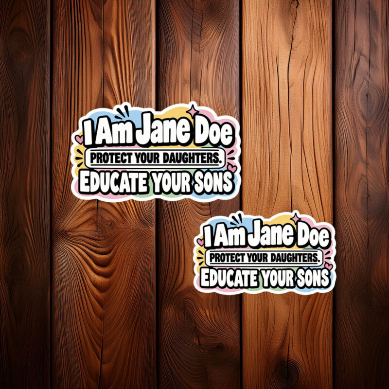 I Am Jane Doe Protect Your Daughters Educate Your Sons Sticker