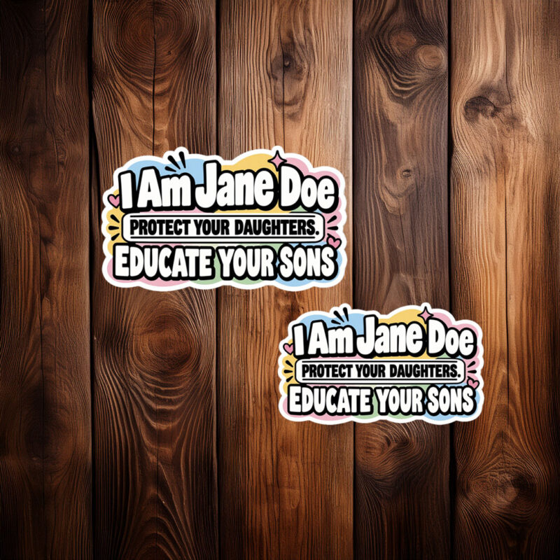 I Am Jane Doe Protect Your Daughters Educate Your Sons Sticker
