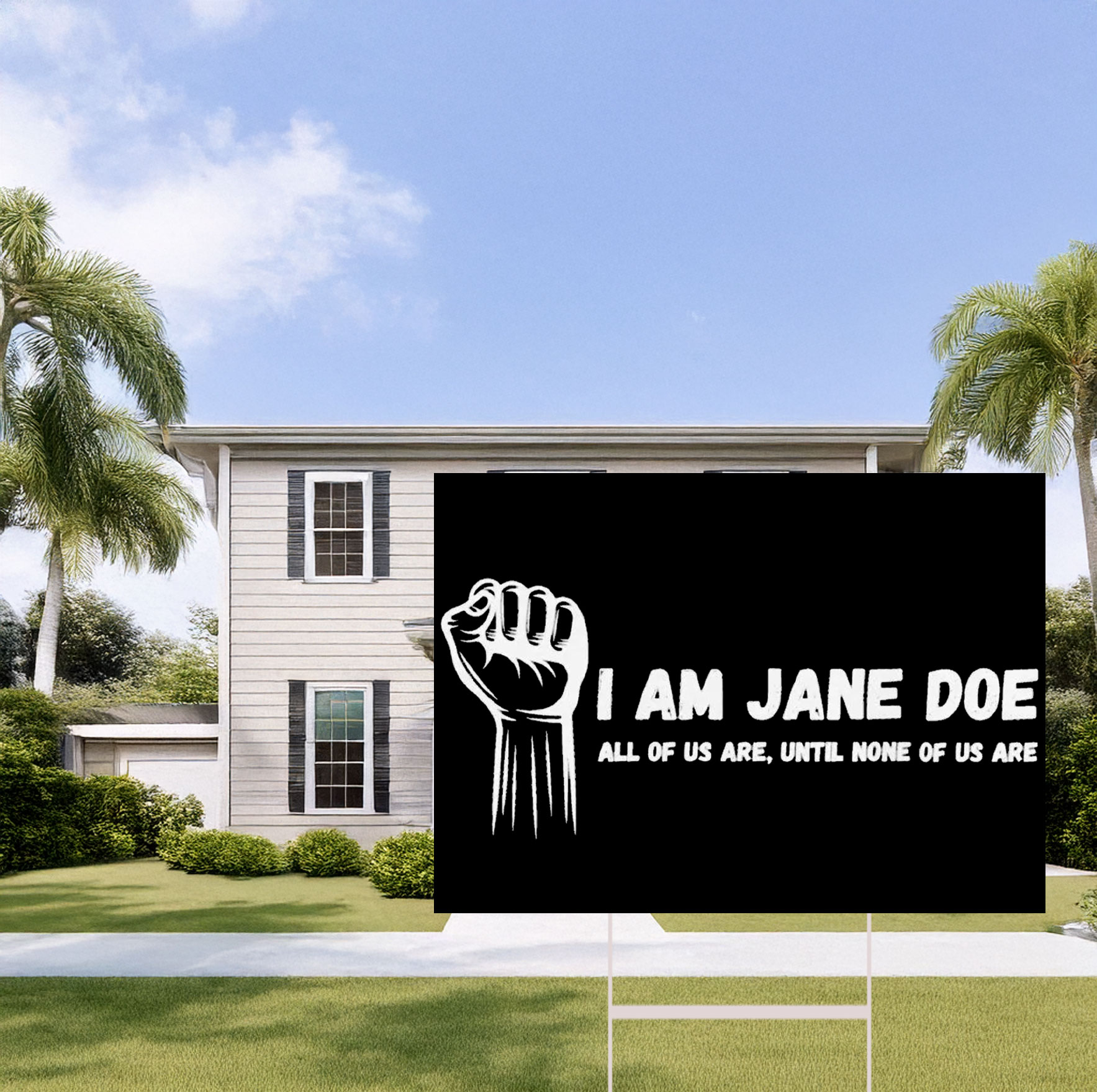 I Am Jane Doe Raised Fist Solidarity Yard Sign