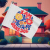 I Am Jane Doe Retro Floral Graphic Flag