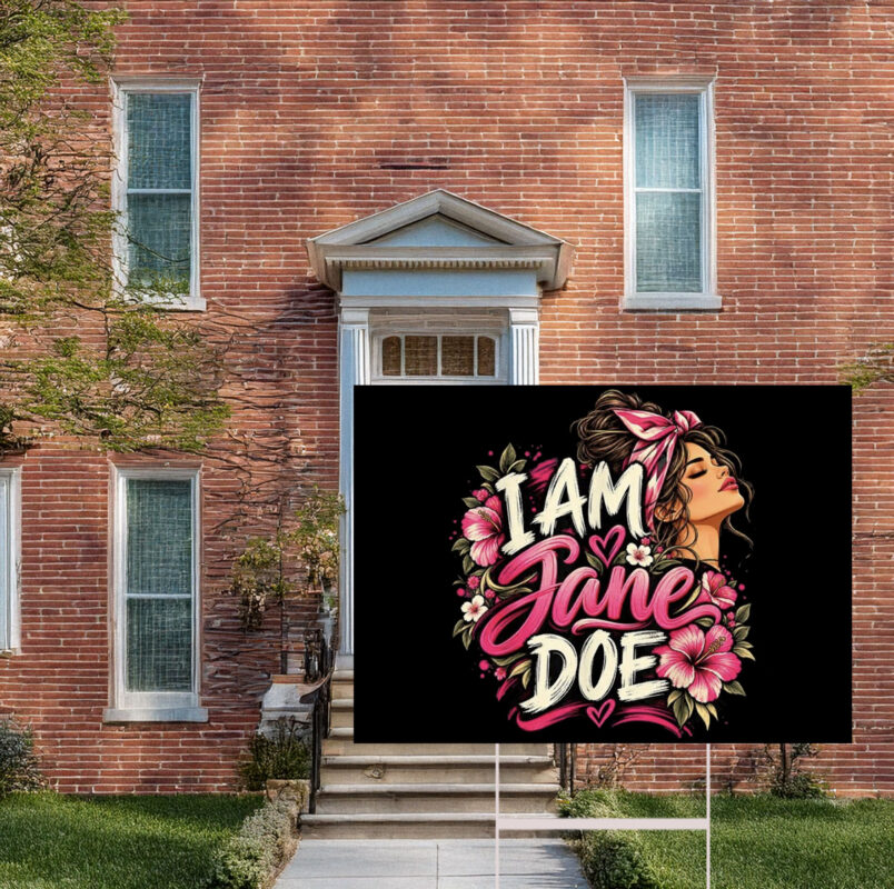 I Am Jane Doe Womens Movement Yard Sign