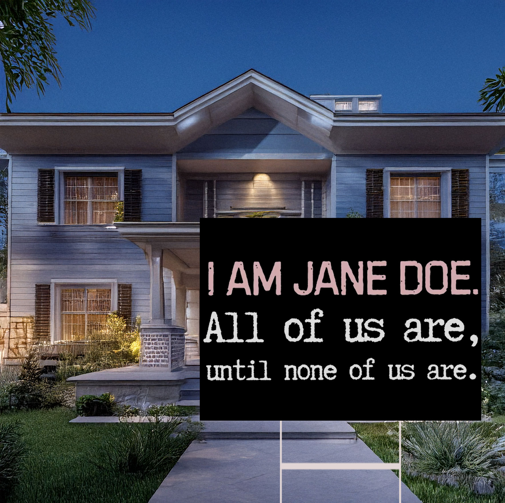 I Am Jane Doe Womens Solidarity Yard Sign