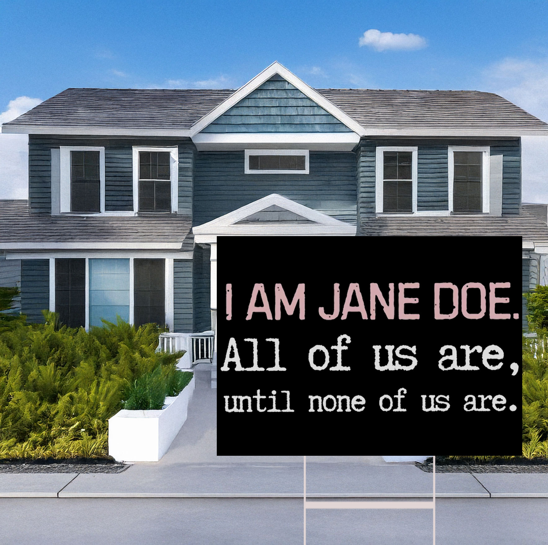 I Am Jane Doe Womens Solidarity Yard Sign